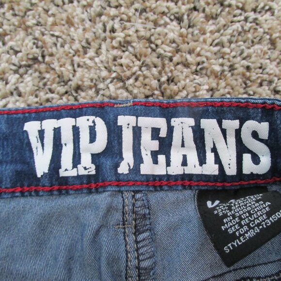 VIP Skinny Jeans‎ Womens Size 1/2 Blue Medium Wash Stretch Denim Pants Juniors - Picture 3 of 7
